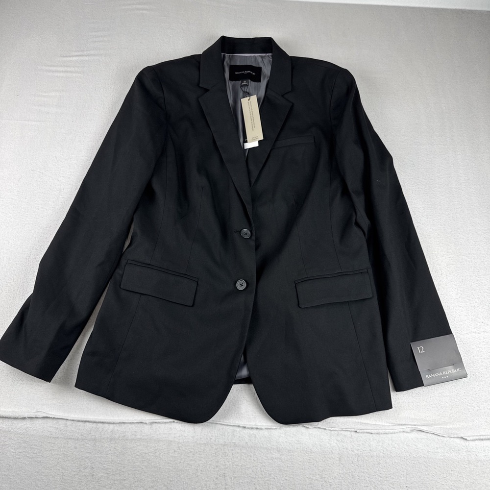 New! Banana Republic Womens Black Blazer Sz 12 office professional Business